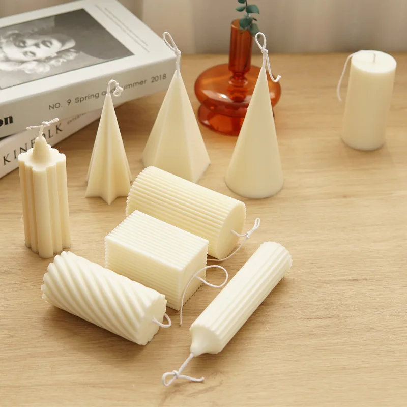 

Christmas Cone Candle Simple Conjoined Geometric Pinstripe Apex Candle Plastic Mold Home Decoration Mold Wedding Gift Handmade