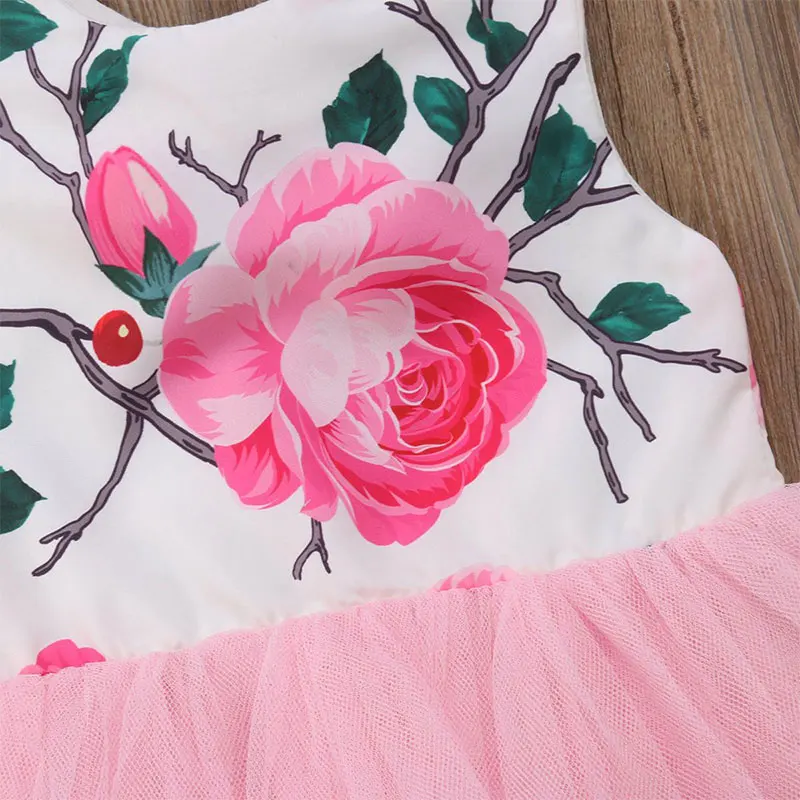 Летнее платье для девочек платья принцессы с принтом девочек-подростков