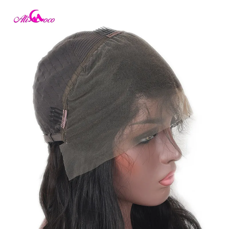 Али Коко 150% плотность бразильские прямые полные кружева человеческих волос
