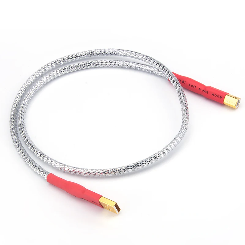 

HIFI 5NOCC Single Crystal Silver USB 2.0 A to B , A to A Cable, Hi-END Type A to Type B Audio Cable, Hifi Data Cable DAC