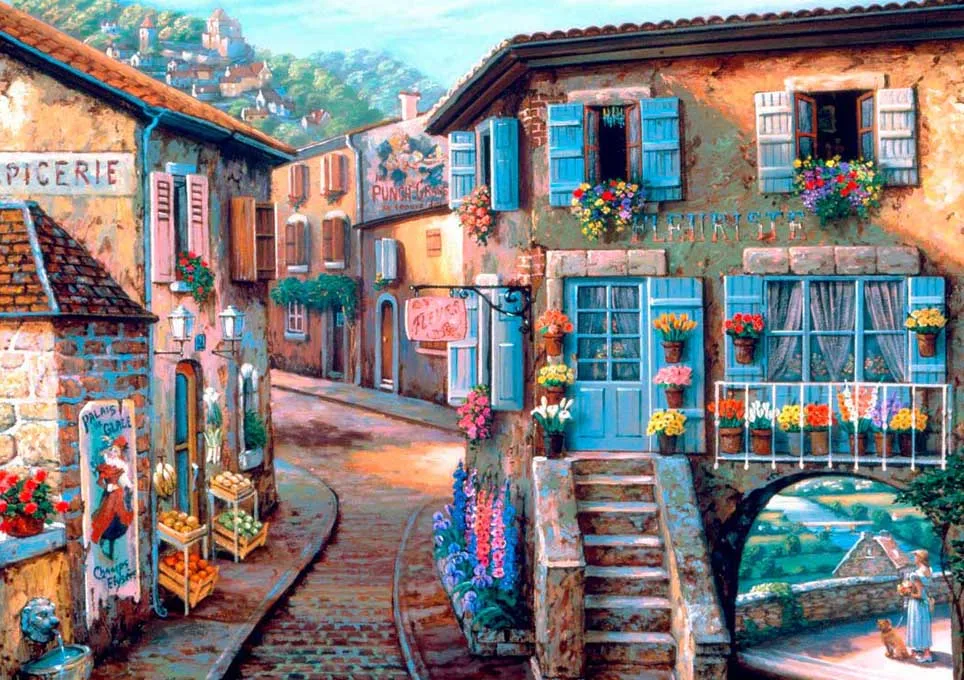 

DIY Diamond Painting "Beautiful Town Scenery" Round Diamond Landscape Embroidery 5D Cross Stitch Home Handmade Gift