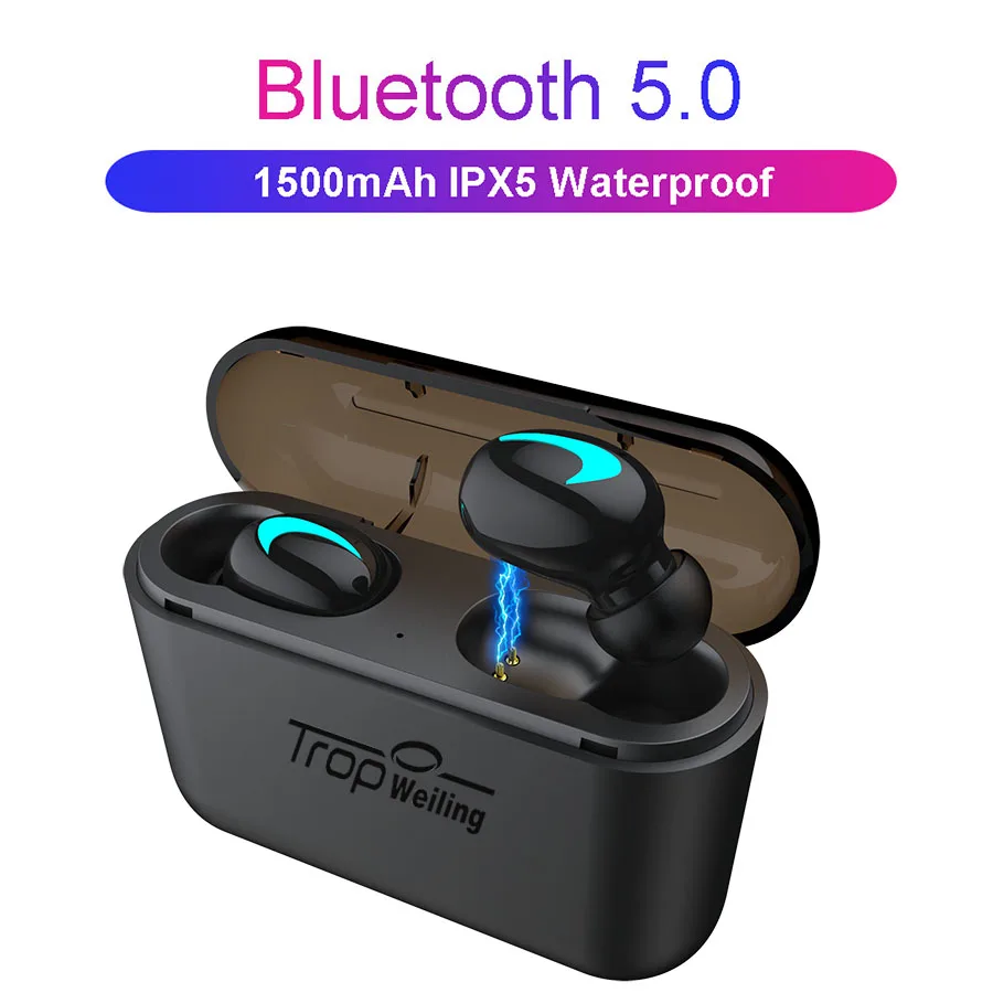 Троп Weiling TWS Bluetooth V5.0 наушники 3D стерео Спортивные Беспроводные с двойным