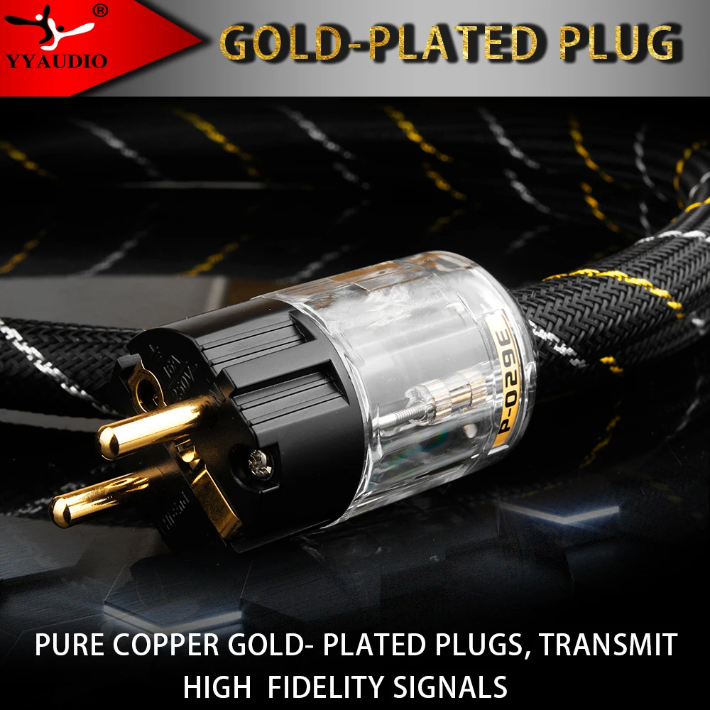yyaudio hi end copper ac power cable hifi audio useu power cord pure copper power cable with p 029p 029e power plug connector free global shipping
