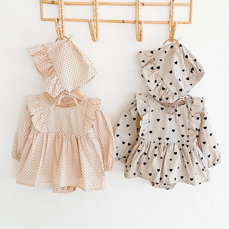 Новинка Осень 2020 комбинезоны для новорожденных девочек с любящим сердцем одежда