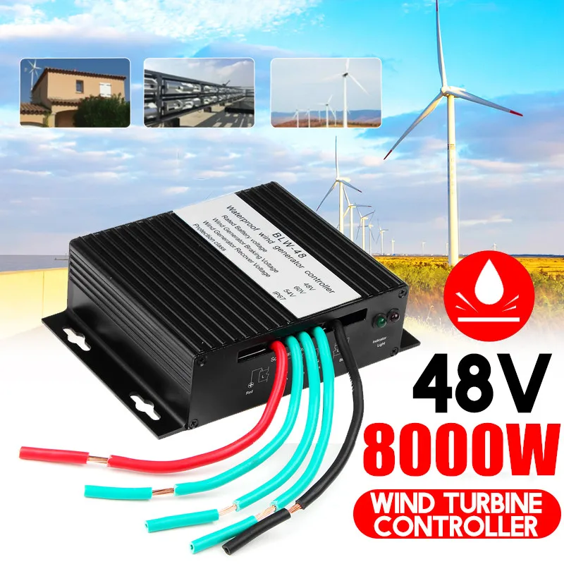 

8000W DC 12V/24V/48V Wind Turbines Generator Charge Controller Waterproof Battery Charge Controller Regulator for Home Outdoor