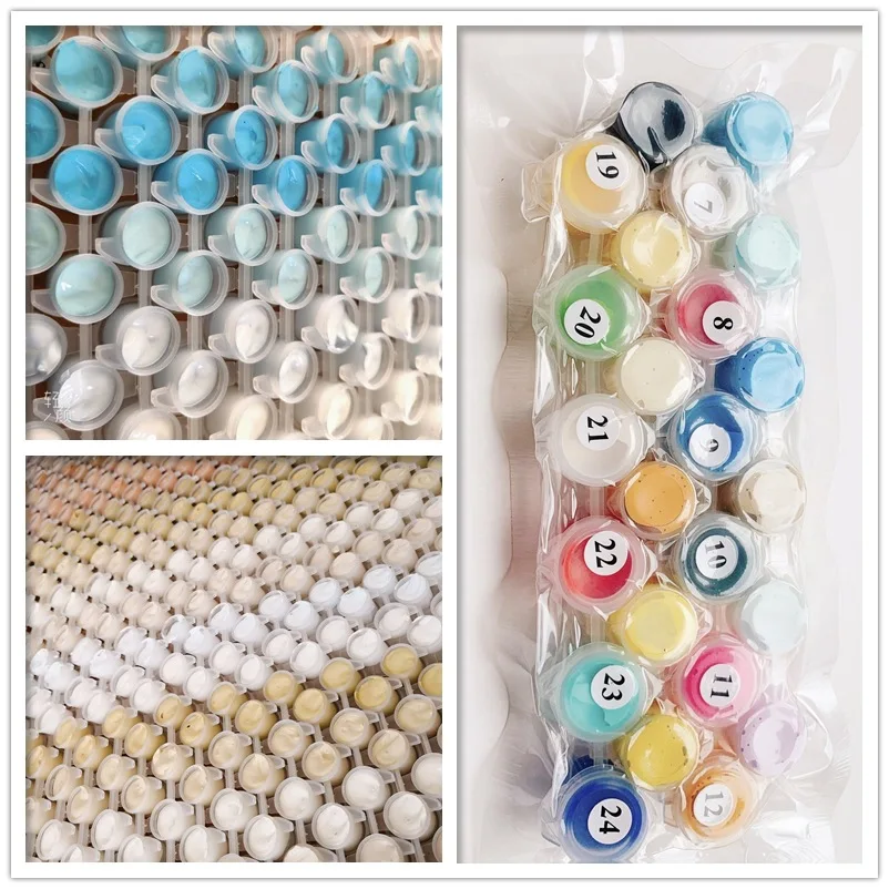 DIY Краска по номерам белый цветок с маленькой птицей масляной краской для