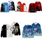 Костюм для косплея Genshin Impact Keqing Qiqi, унисекс, 3D толстовки с капюшоном, свитшоты с капюшоном кецин, паймон, Кли, лудиц, Венти, кейя, бритва, фишл, Диона Ху Тао