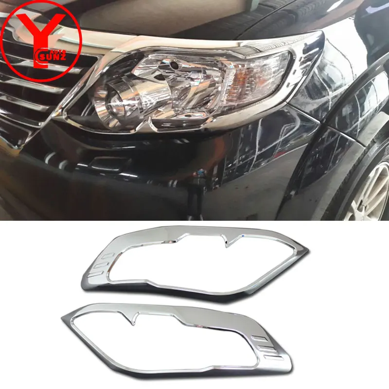 Тюнинг головной светильник крышка для Toyota FORTUNER SW4 2012 2013 2014 автомобиля хром