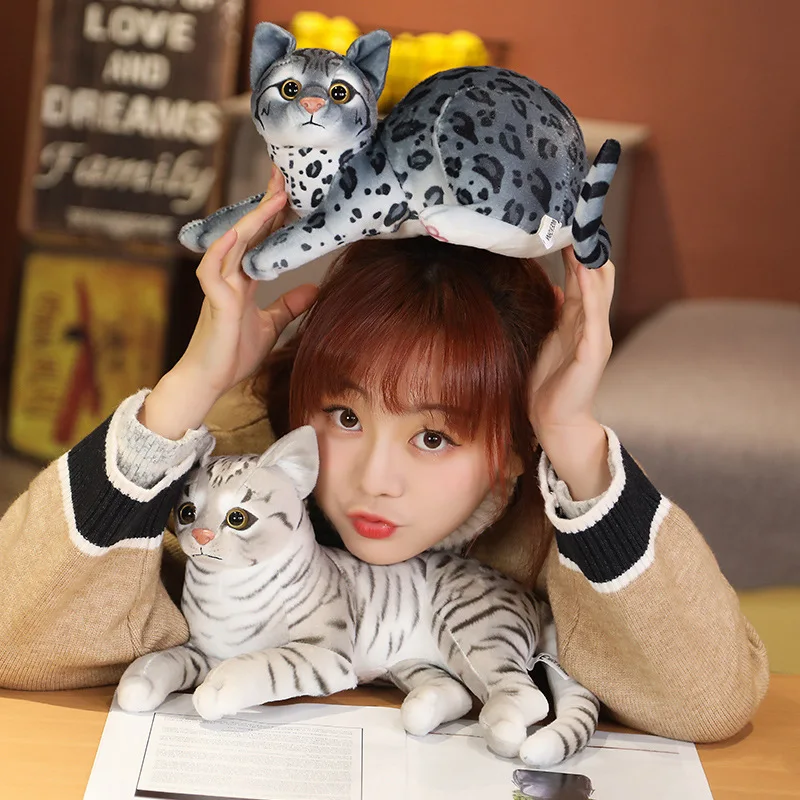 

1pc 22-31cm cute sitting and lying cat simulation plush doll toy soft stuffed animal for girlfriend and child decoration