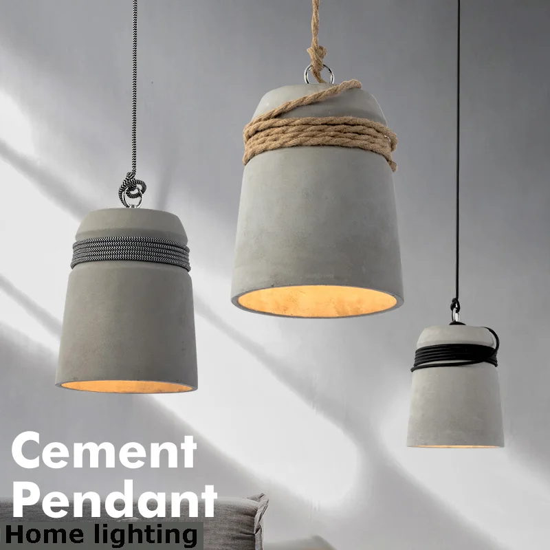 

Nordic Loft Cement Pendant Lights Modern Industrial Concrete Pendant Lamp Creative Art Hanging Lamps for Cafe Restaurant