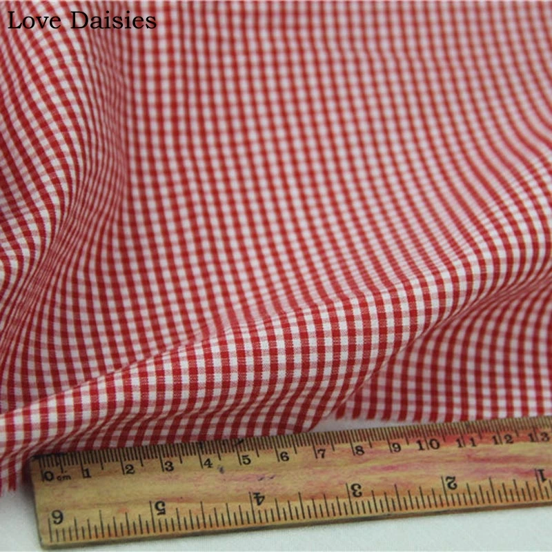 100% чесаная хлопковая пряжа окрашенная в розовую красную черную мелкую клетку