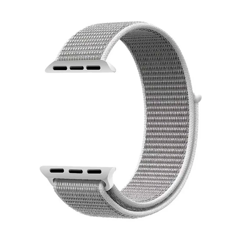 Seashell Для мужчин и женщин 38 мм 42 мм 40 мм 44 мм ремешок для apple watch серии 1 2 3 4 тканый нейлоновый ремешок для iWatch 4 цветной узор браслет - Цвет ремешка: Seashell