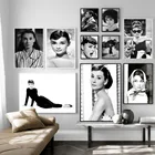 Черно-белые плакаты Одри Хепберн, настенные художественные плакаты на холсте, модные плакаты, принты, картины, картины для гостиной, домашний декор