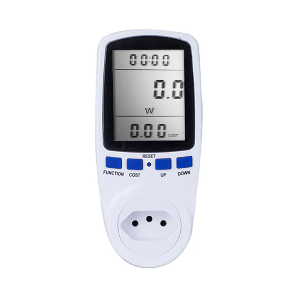 

220V AC EU UK Digital Power Meter Wattmeter Socket Wattage Kwh Energy Meter FR US UK AU BR Measuring Outlet Power Meter Analyzer