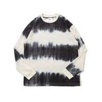 2021 autumn new japanese original tie dyeing color matching casual round neck sweater