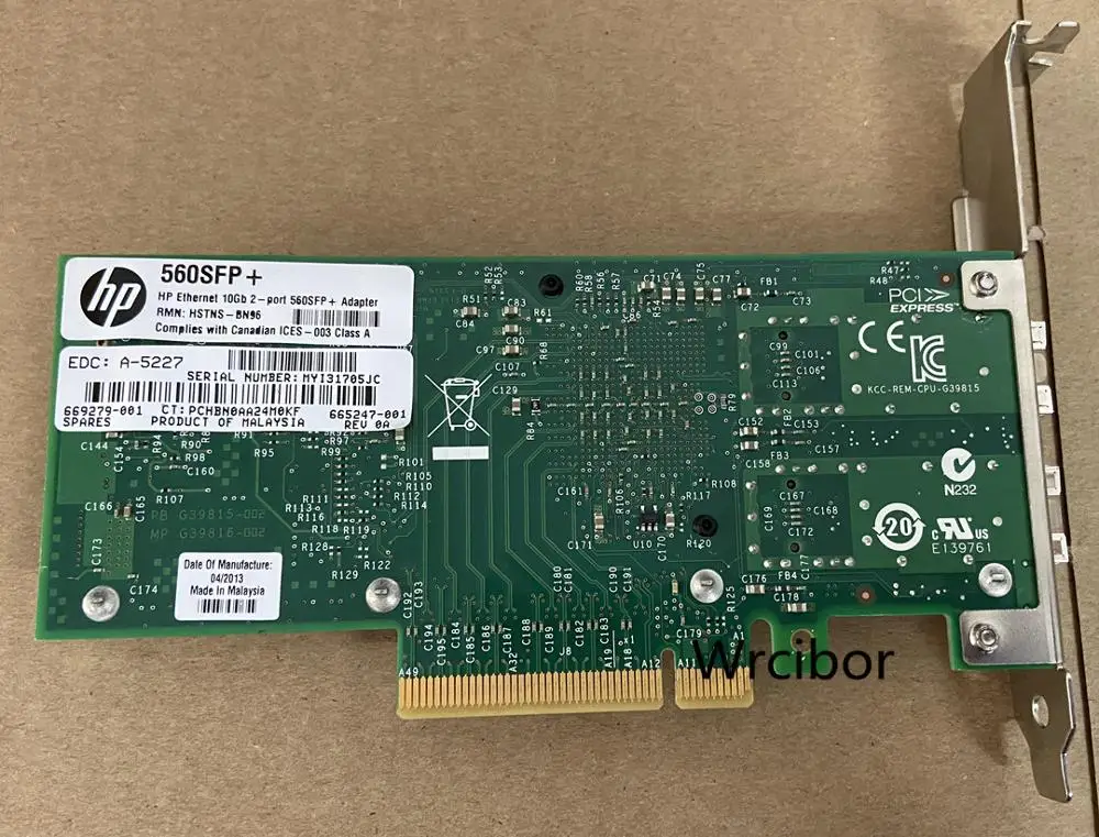 Original 10 GB Network card HP 560SFP + 665249-B21 669279-001 10Gb 2-port 10 Gigabit LAN card