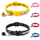 Высококачественные ошейники с рисунком рыбьей кости и колокольчиком, регулируемый ошейник для кошек и собак, нейлоновая Пряжка, ошейники для котят, ошейник гато