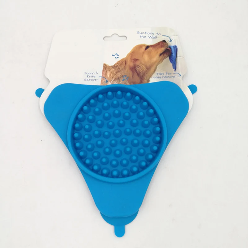 

Blue Portable Fixed Suction Dog Lick Pad Cupl Dog Feeder Silicone Pet Transfer Plate Bath Best Selling Pet Supplies