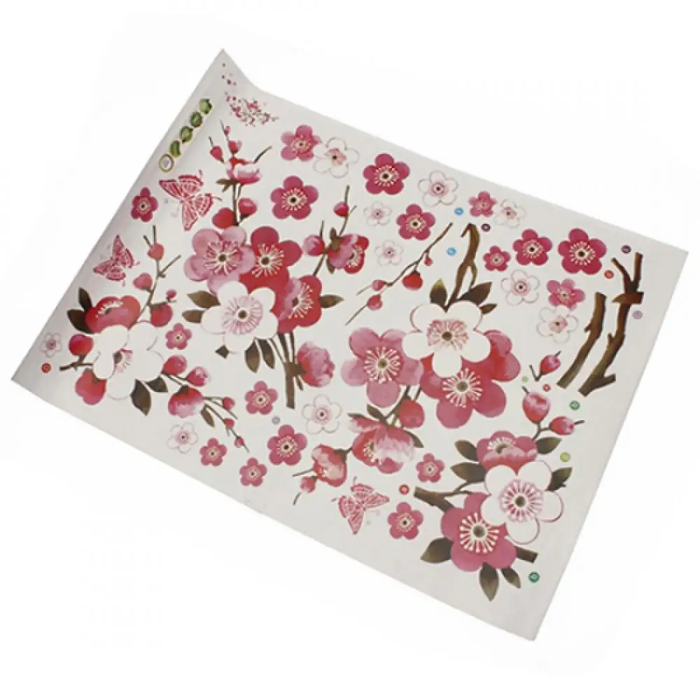 Оптовая продажа красивые наклейки на стену в виде цветка сливы украшения для