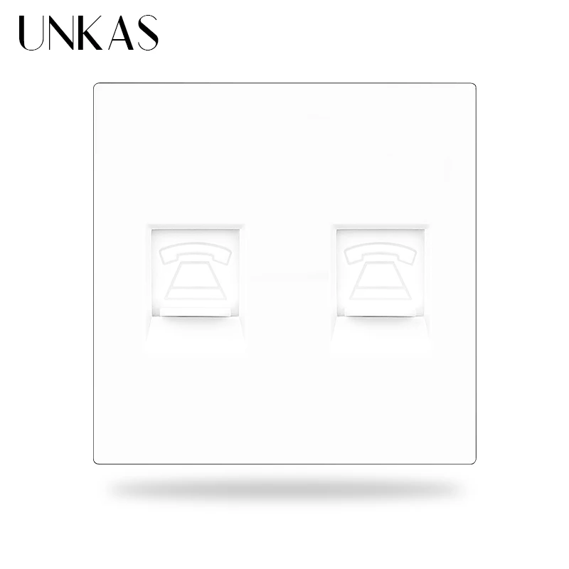 

UNKAS B8 DIY Modules Matching Dual RJ12 Telephone Port For Wall Power Socket Free Combination Outlet
