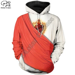 Костюм спортивный PLstar Cosmos в стиле ретро для мужчин и женщин, кофта с капюшоном в стиле Харадзюку, с принтом 3D, Христианская Католическая защита Иисуса Бога, 10