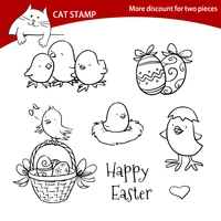 cat stamp happy easter transparent clear stamps for scrapbooking card making photo album silicone stamp diy decorative crafts