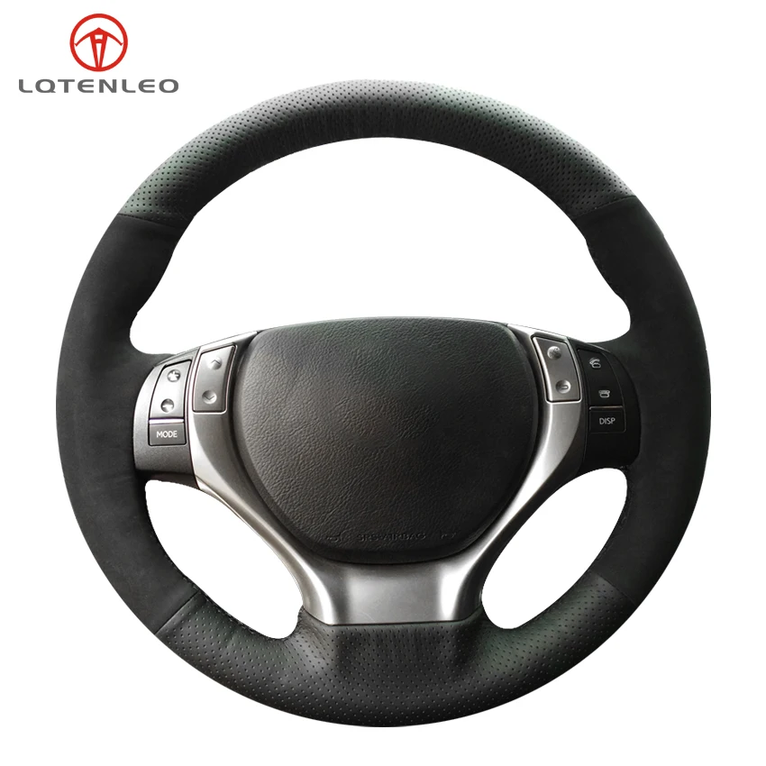

LQTENLEO Black Suede Leather Car Steering Wheel Cover For Lexus ES250 ES300h ES350 GS250 GS300h GS350 GS450h RX270 RX350 RX450