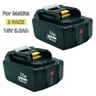 Сменный литий-ионный аккумулятор Makita BL1830 BL1840 BL1850 BL1860B LXT400, 2 шт., 6000 мАч, 18 в, светодиодный индикатор для электроинструментов