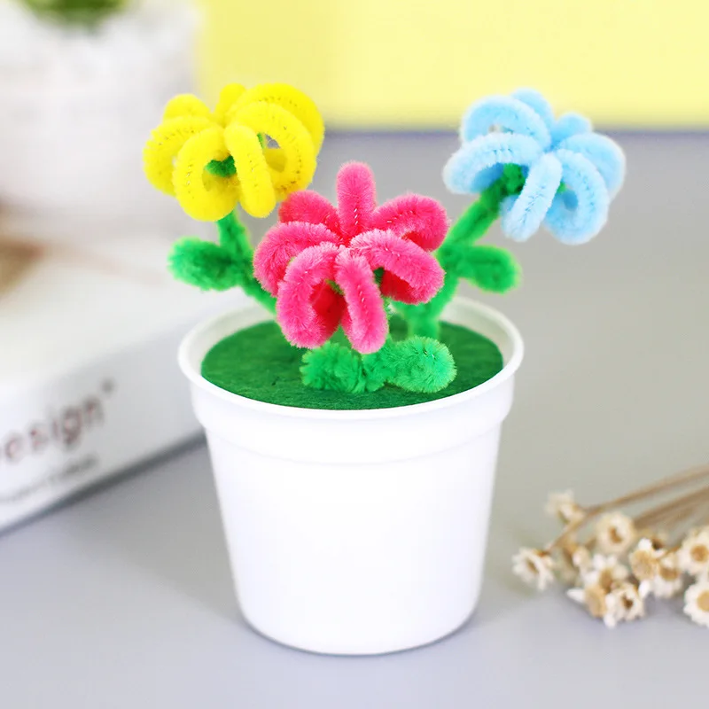 Ручная витая плюшевая палочка цветочные горшки для детского сада детские