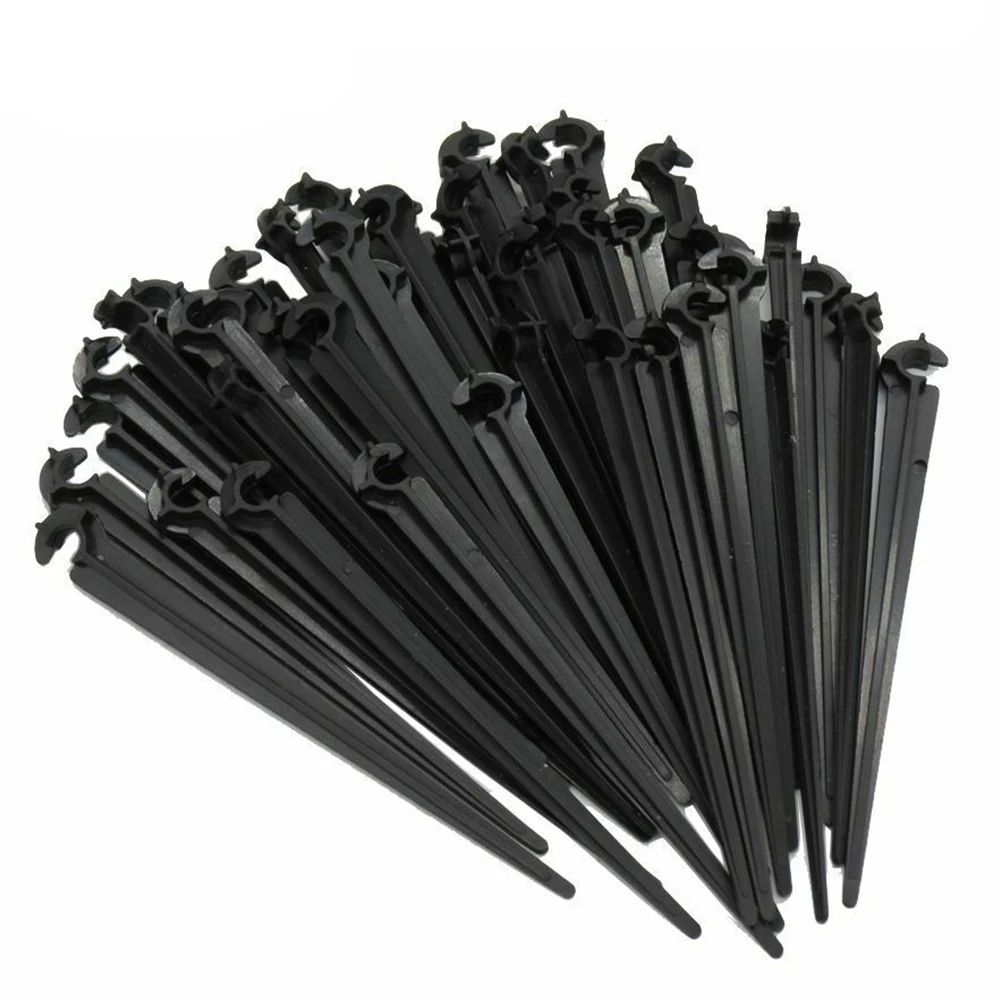 100 Pcs 1/4&quot Inch Drip Irrigation water Hose Pipe Support Bracket Holders pipe C Shape Fixed Stems Holder Garden | Дом и сад