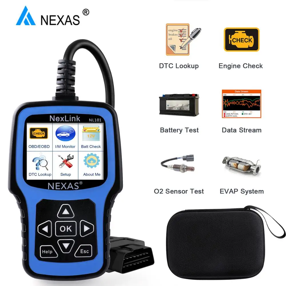 Диагностический сканер NEXAS NL101 OBD2 профессиональный прибор для диагностики
