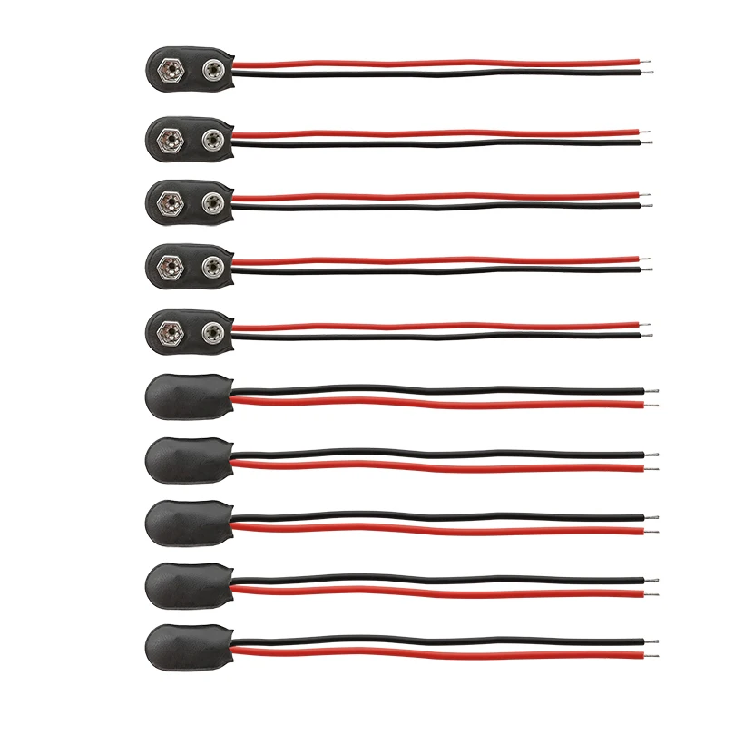 5/10/20 Pcs 9V Battery Button Clip Connector Buckle Soft Shell Cable Adapter PP3 Length 15cm | Обустройство дома
