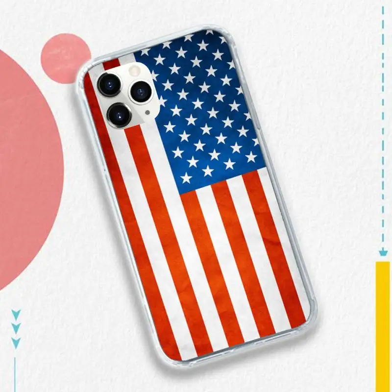 

American USA Flag Phone Cases Transparent soft For iphone 5 5s 5c se 6 6s 7 8 11 12 plus mini x xs xr pro max