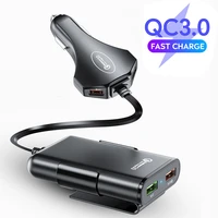 60w qc 3 0 4 usb car charger front back seat adapter portable quick charge 3 0 car usb charger for iphone samsung xiaomi charger