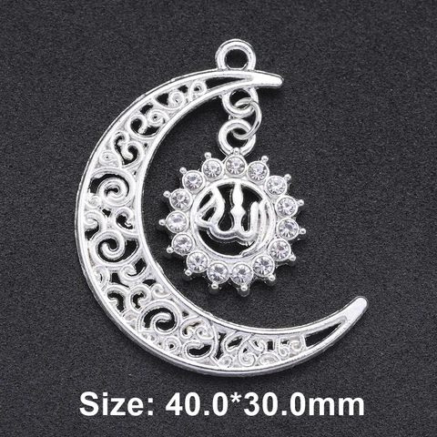 Мусульманские шармы Juya, полумесяц, золотой/серебряный цвет