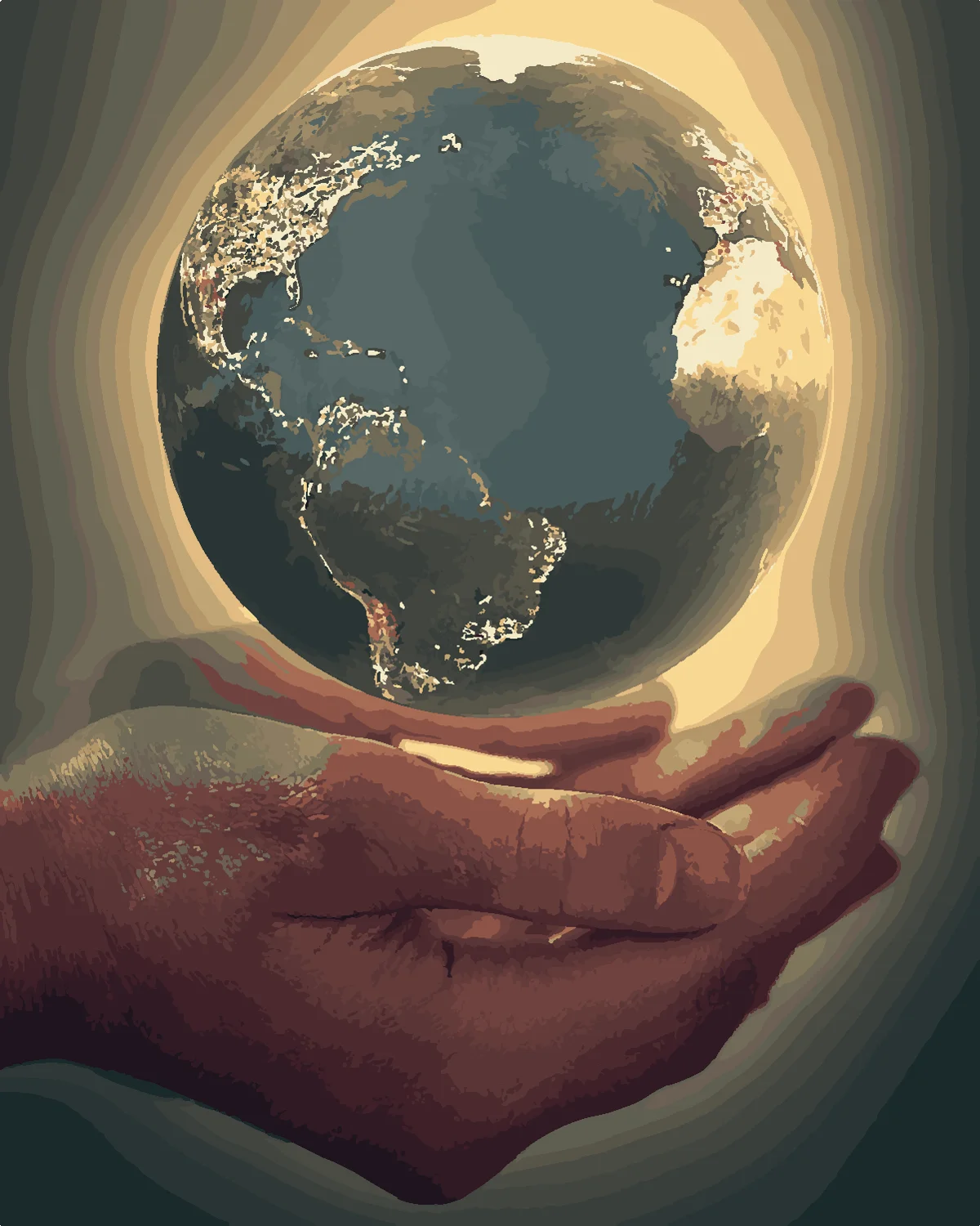 DIY Цифровая живопись по номерам посылка ручная Защита Земли масляная наборы для