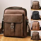 Мужская кожаная сумка, винтажная сумка через плечо, сумка-тоут