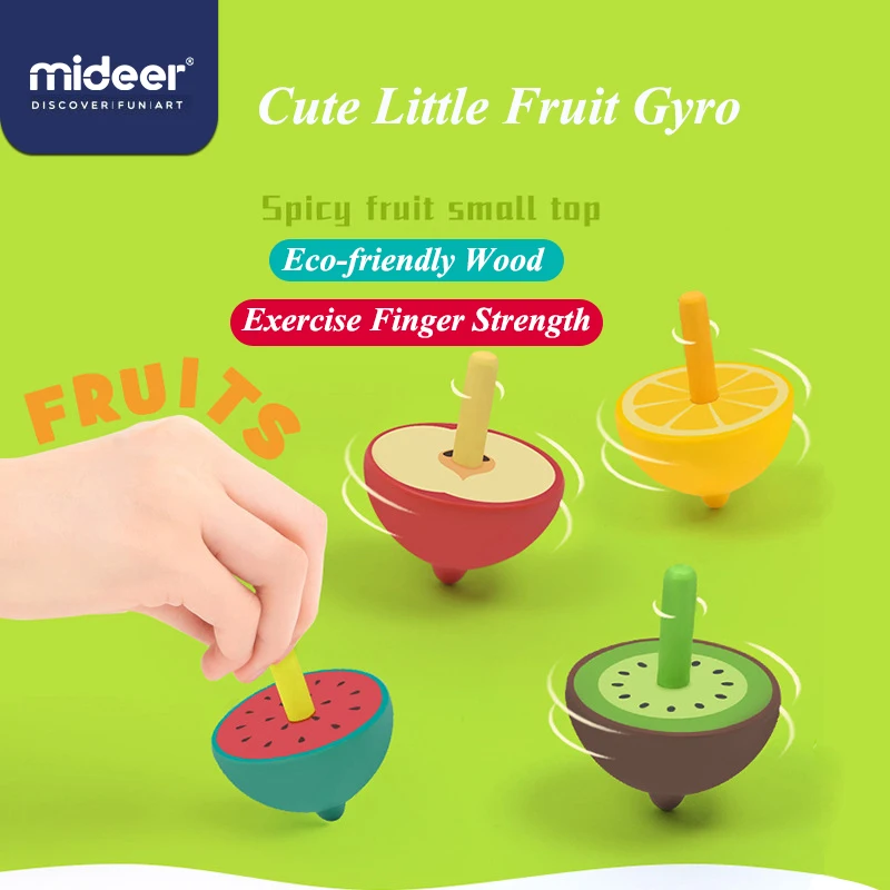 MiDeer деревянный гироскоп для детей милый маленький диаметром 4 см ручная