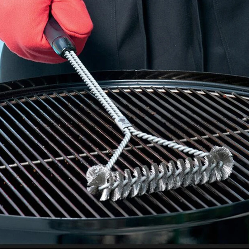 

BBQ Grill Cleaning Brush Barbecue Triangle Wire Bristles Brushes Kit Stainless Steel Cooking Tools Kitchen Gadgets Accessories