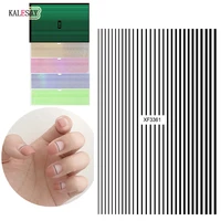 black gold silver sliders 3d nail stickers straight curved liners stripe tape wraps geometric nail art decorations 12 color