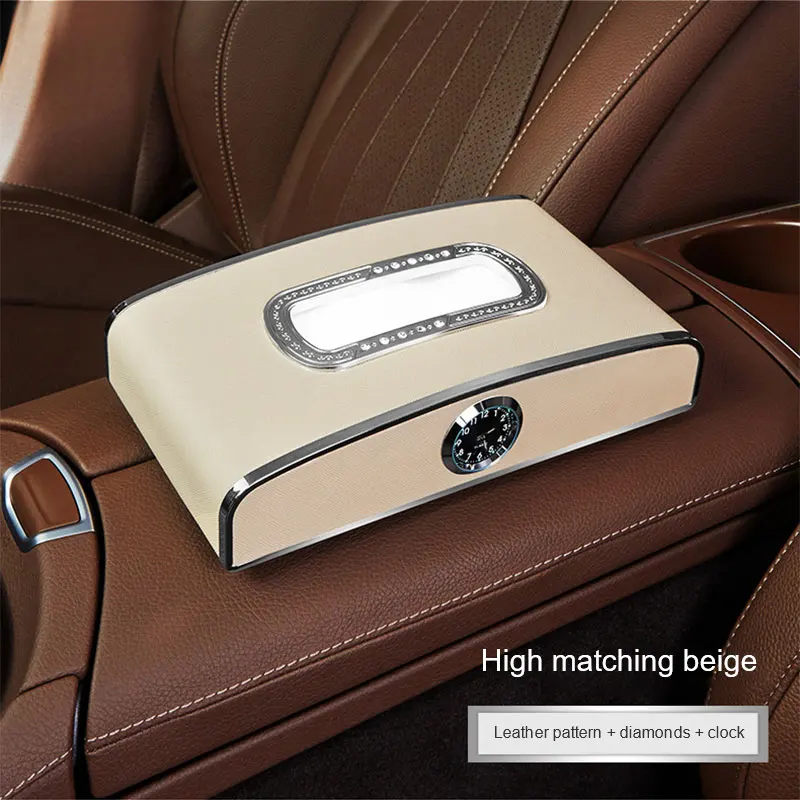 Кожаная Коробка для салфеток автомобиля интерьер фотообои с номером часов