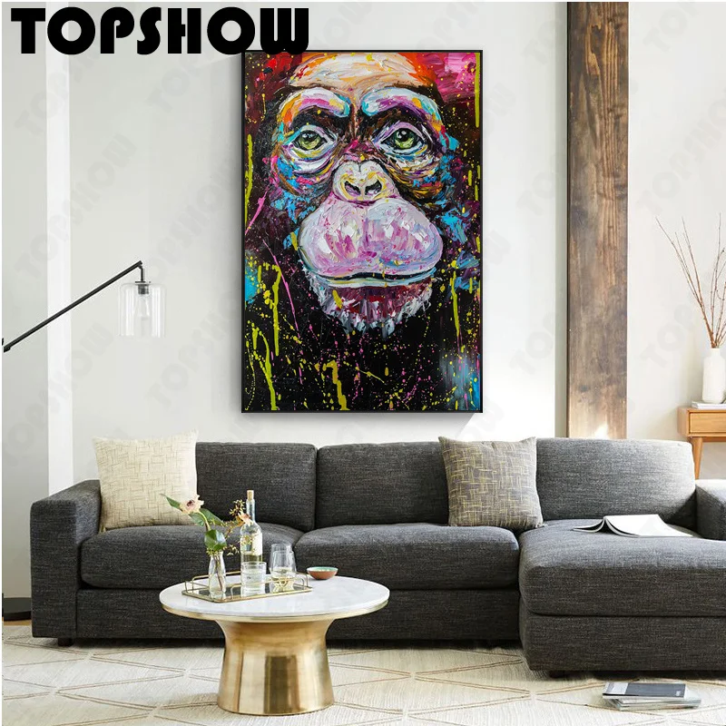 

I M Chimp Large Original Hand Painted Abstract Oil Painting Handmade Oil Painting Wall Art For Home Living Room