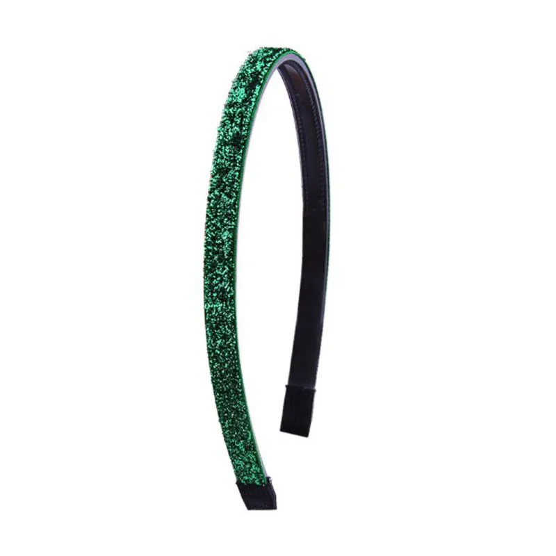 Green headband Meimile цветные эластичные резинки для волос, однотонная цветная повязка на голову для девочек, аксессуары для волос, головные уборы с блестками желтого цвета - Цвет: Green headband