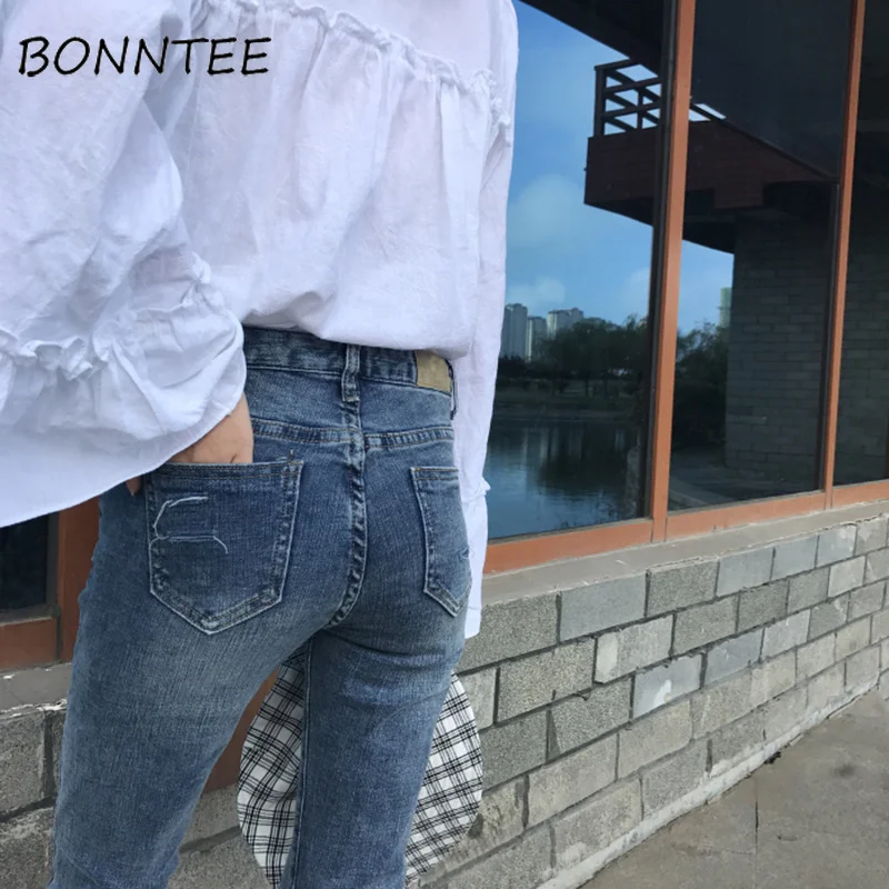 Джинсы женские мягкие на молнии с карманами|Узкие джинсы| |