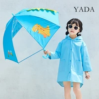 yada 2020 new design lovely dinosaur pattern folding rainy transparent semi automatic umbrella for kids child umbrellayd200131