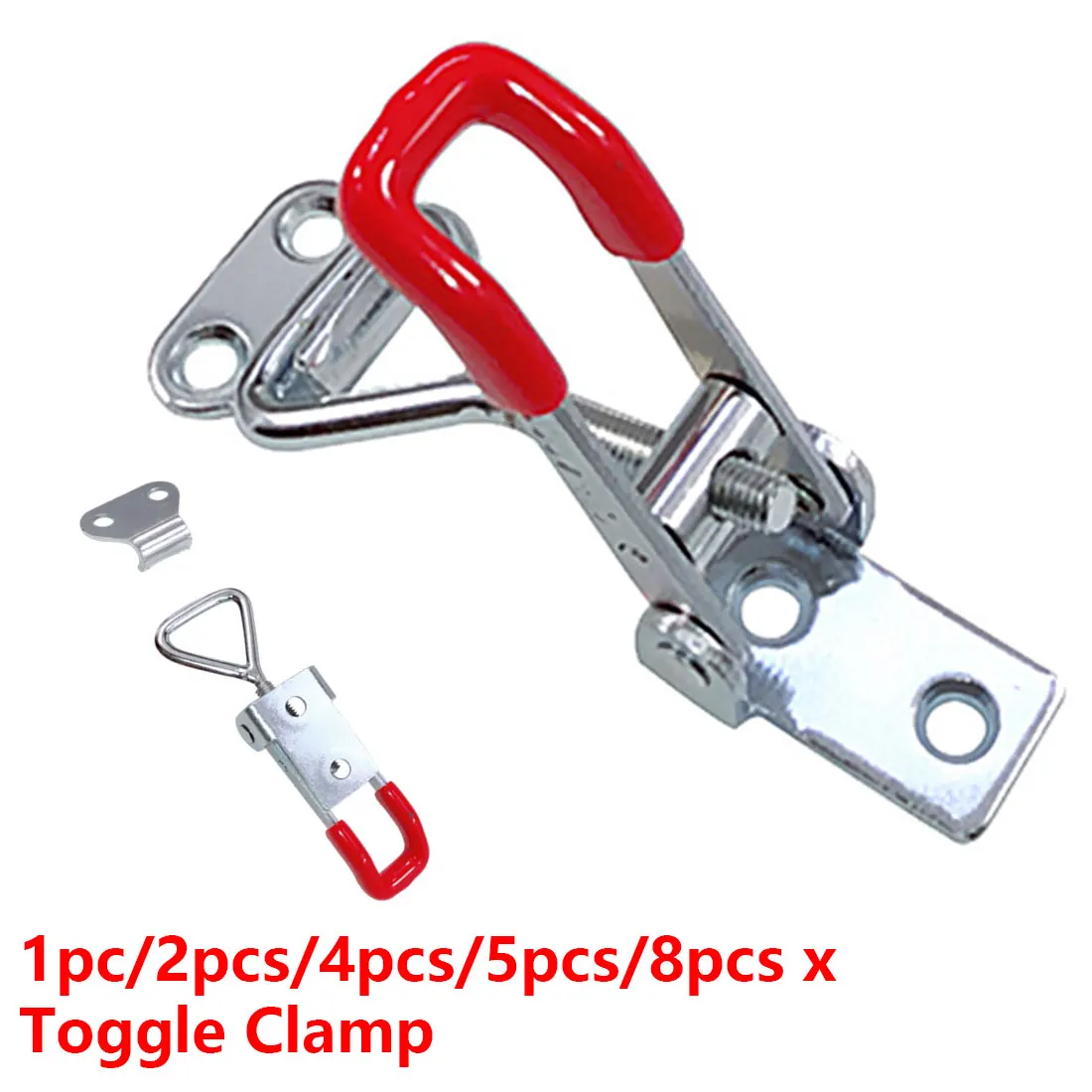 

Toggle Clamp 1pc/ 2pcs/ 4pcs/ 5pcs/ 8pcs Hand Tool Antislip Red Horizontal Door Bolts Type Quick Clamp Quick Release Tool