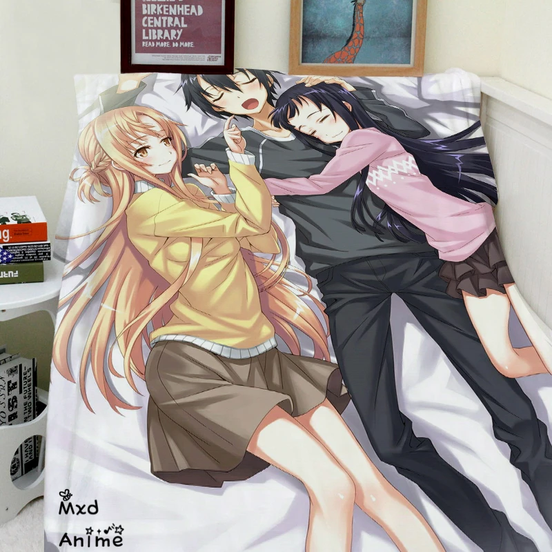 

Японское аниме меч искусство онлайн супер мягкое бархатное плюшевое покрывало современное художественное одеяло для дивана плед для путеш...