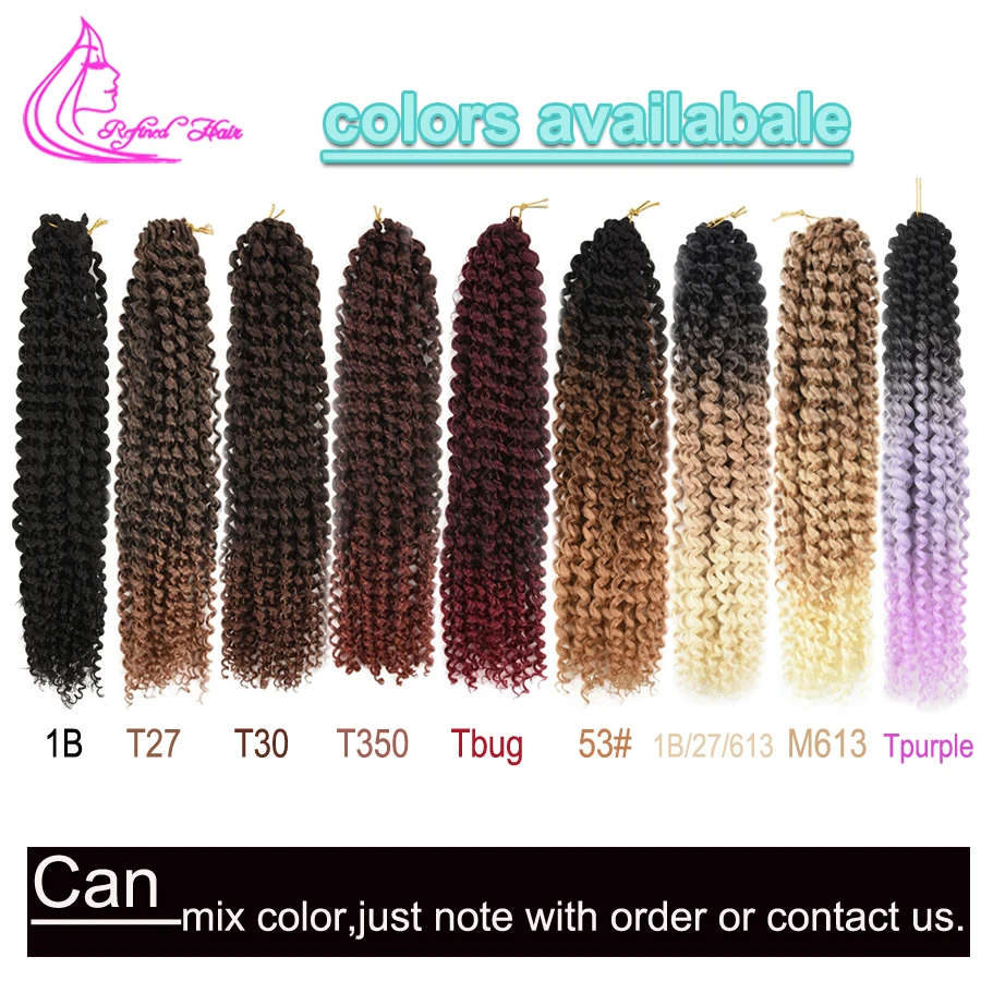 Passion Twist Hair Crochet Braids Synthetic Water Wave For Goddess Locs Curly Braiding Hair Extensions Ombre Blonde 22strands/pc images - 6