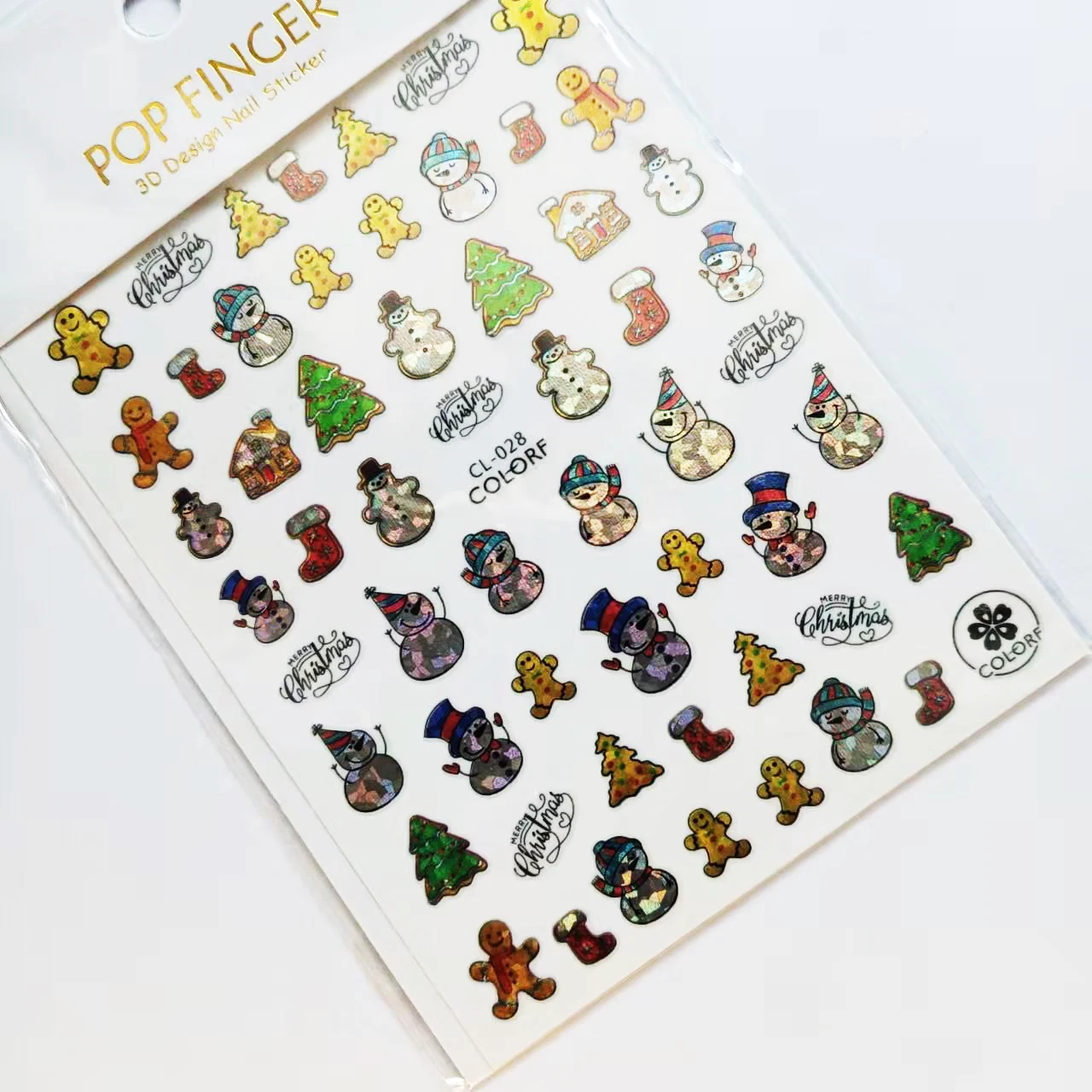 Christmas Adhesive 3D Nail Sticker Foil for Nails Art Decoration Cartoon Designs Decals Manicure Supplies Tool | Красота и здоровье