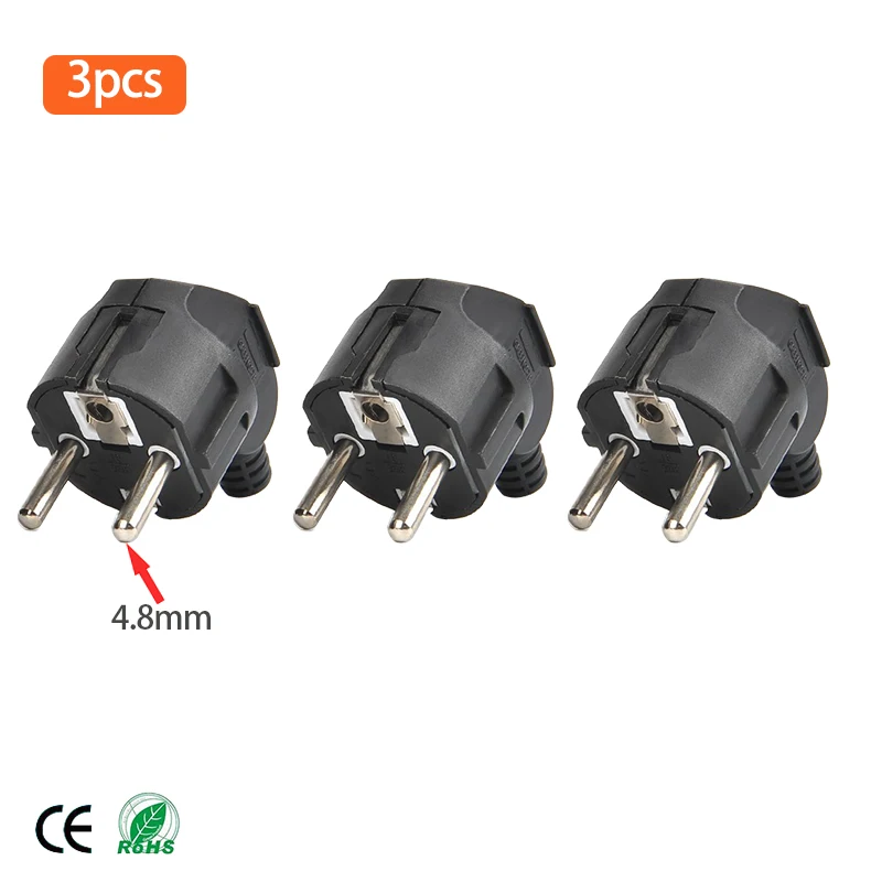 Black - 3 piece Rdxone 16А ЕС 4,8 мм AC электрическое питание перезаряжаемый штекер для провода Набор розеток адаптер удлинитель Разъем - Цвет: Black - 3 piece